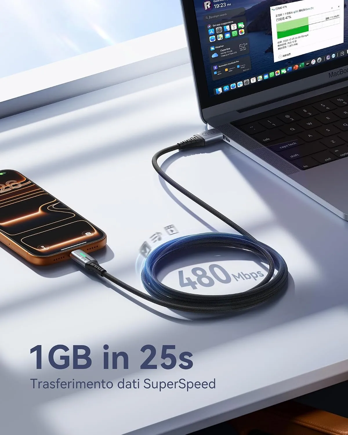 Cable INIU USB A to USB C, foto 3