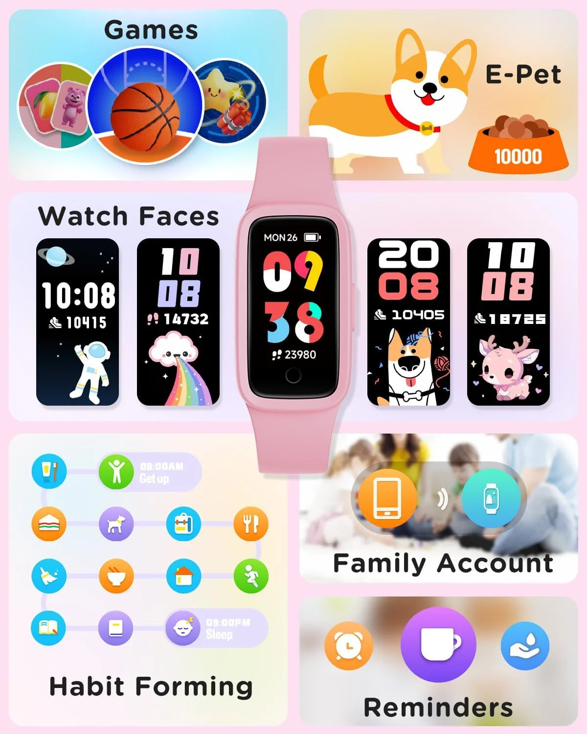 Smart Watch Kids Biggerfive Vigor 2L Rosado, foto 4